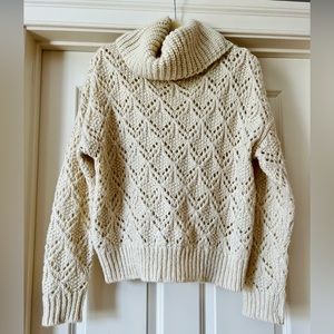 Cozy, cream, cowl neck sweater